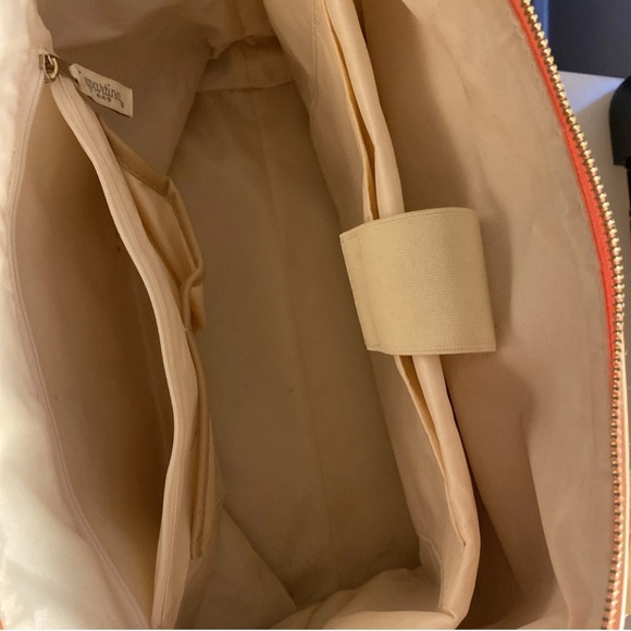 Spartina 449 Tech Tote Honey Horn Handbag Shoulder Strap Padded Vinyl Interior - Picture 7 of 15